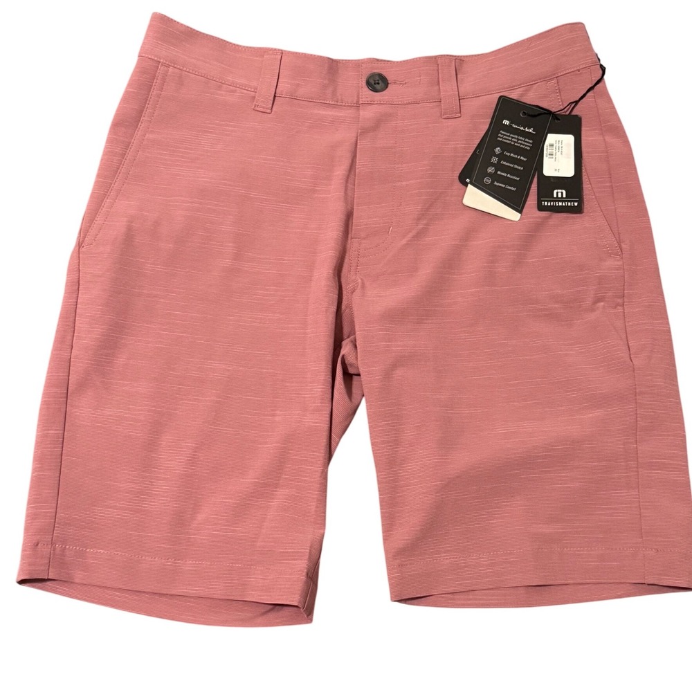 Travis Mathew Mens Shorts Size 30 Heather Rosin Pink Golf Casual - Picture 1 of 9